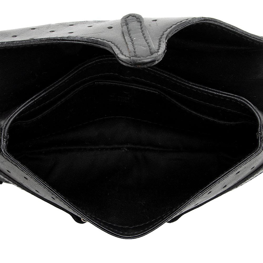 Gucci Leather Perforated Reins Pochette
