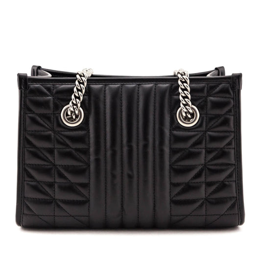 Gucci Black Calfskin Matelasse Aria Small GG Marmont Shoulder Tote