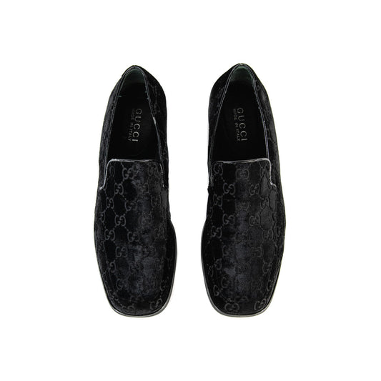 Gucci Black Velvet GG Loafers Size 9.5 | EU 39.5