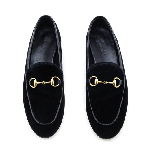 Gucci Black Velvet Horsebit Loafers Size US 5 | EU 35