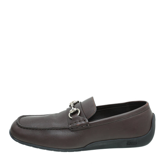 Gucci Brown Horsebit Moccasin Loafer 40