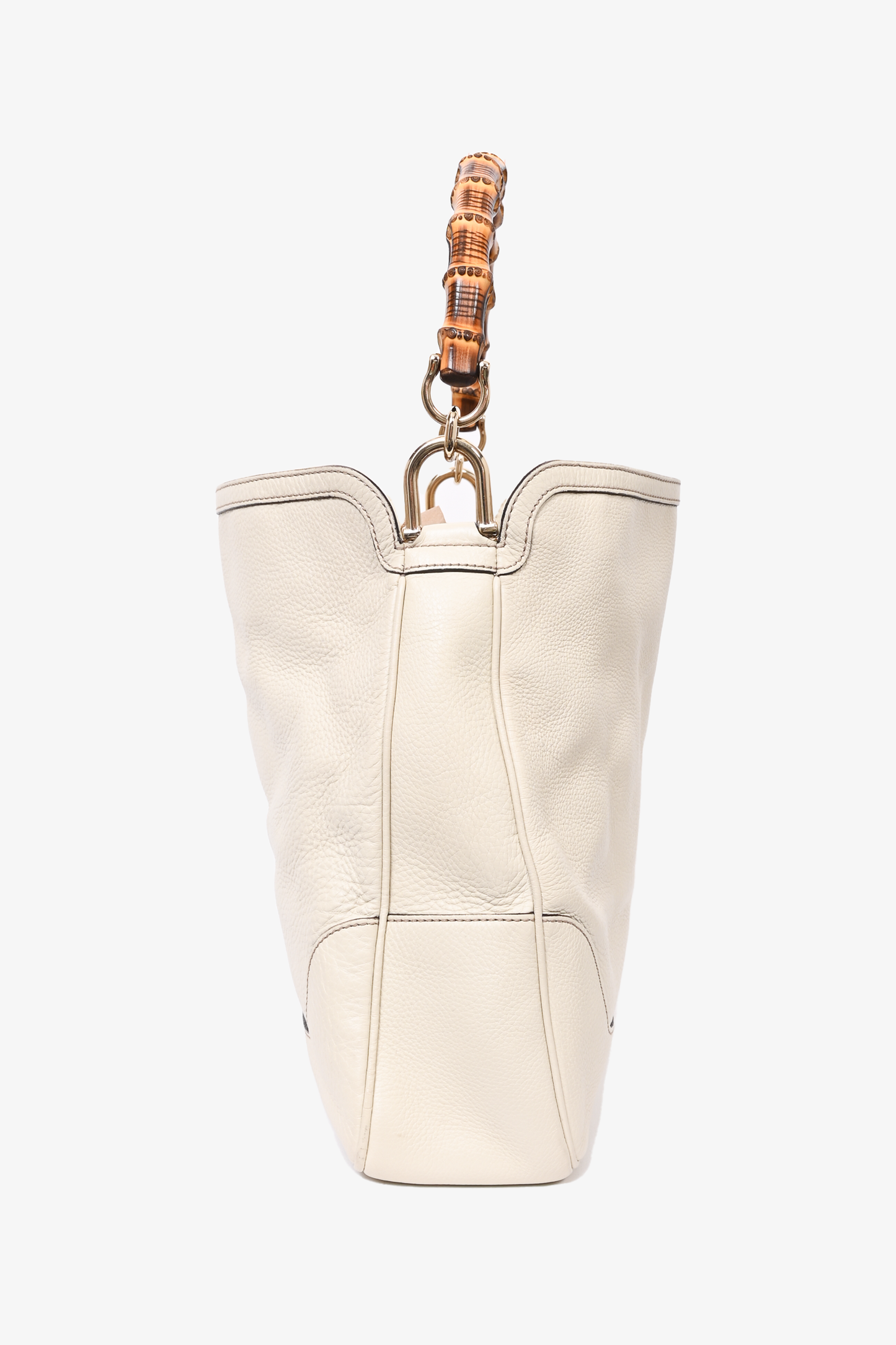 Gucci Cream Leather Bamboo 'Diana' Large Tote