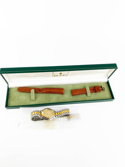 Gucci Gold & Silver Vintage Timeless Watch