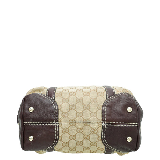 Gucci Bicolor GG Equestrian Horseshoe Bowler Bag