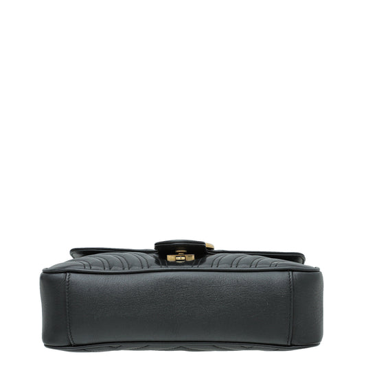 Gucci Black GG Marmont Small Flap Bag