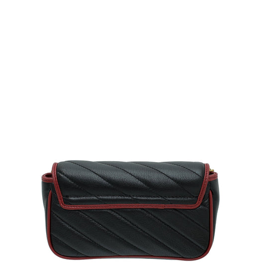 Gucci Bicolor GG Marmont Diagonal Striped Super Mini Bag