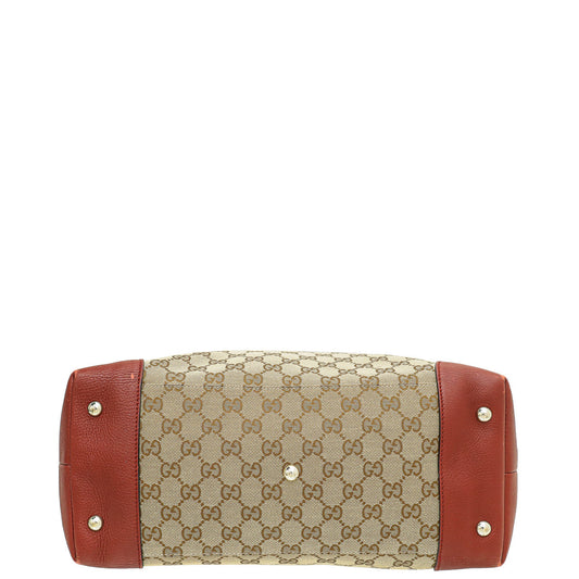 Gucci Bicolor GG Vintage Web Dressage Tote Bag
