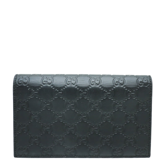 Gucci Black GG Signature Chain Wallet