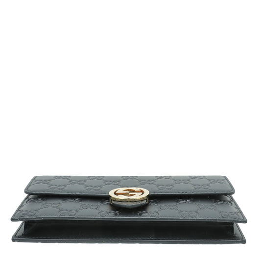 Gucci Black GG Signature Chain Wallet