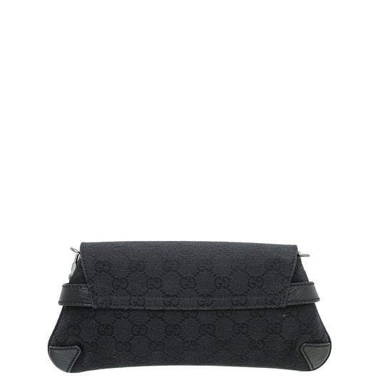 Gucci Black GG Horsebit Pochette Bag