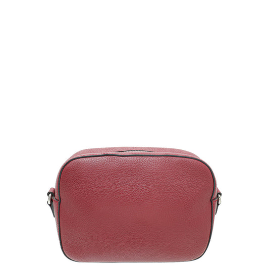 Gucci Burgundy Soho Disco Studs Camera Bag
