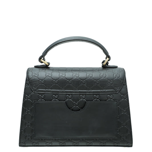 Gucci Black GG Guccissima Top Handle Small Bag