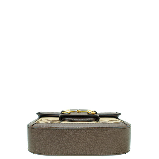 Gucci Bicolor GG Jumbo GG Horsebit 1955 Mini Shoulder Bag