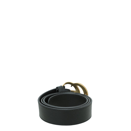 Gucci Black Double G Buckle Belt 30
