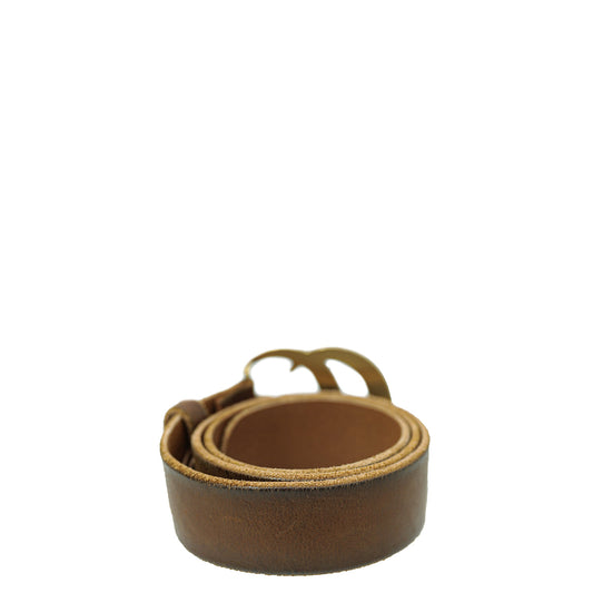 Gucci Brown Double G Buckle Belt 30
