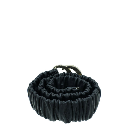 Gucci Black GG Torchon Buckle Elasticized Belt 34