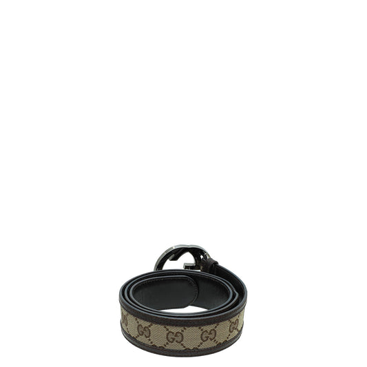 Gucci Bicolor Interlocking G Buckle GG Belt 36