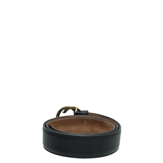 Gucci Black Interlocking G Buckle Belt 36