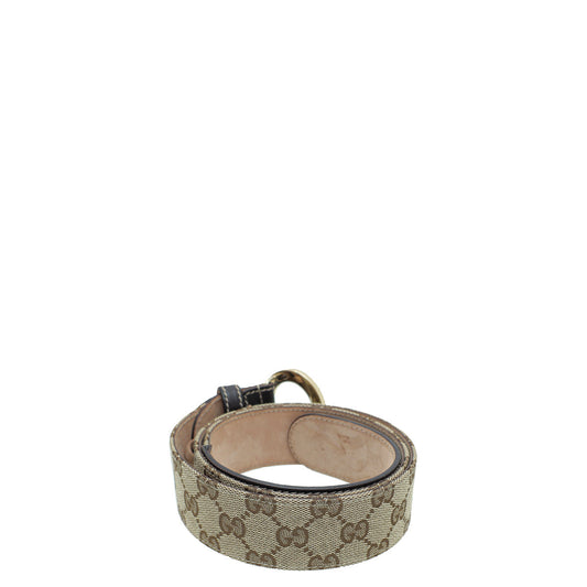 Gucci Bicolor GG Supreme G Buckle Belt 38