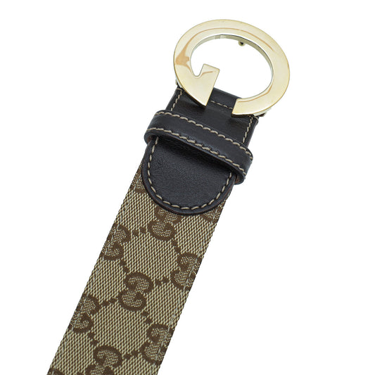 Gucci Bicolor GG Supreme G Buckle Belt 38