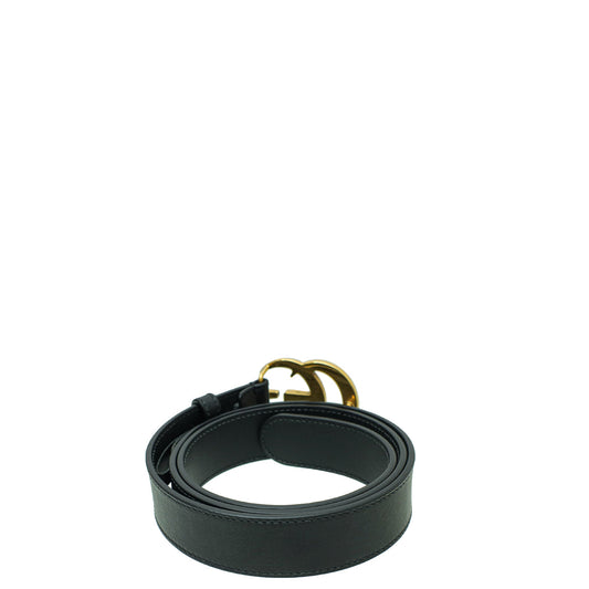 Gucci Black Double G Buckle Belt 36