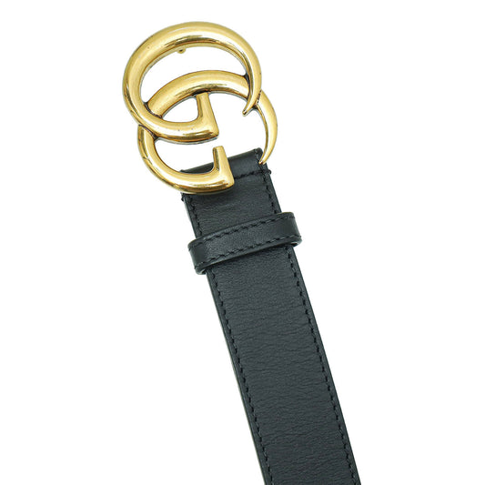 Gucci Black Double G Buckle Belt 36