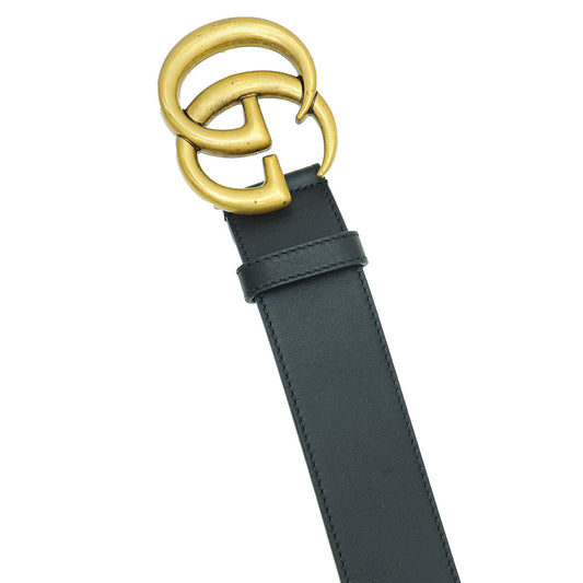 Gucci Black Double G Buckle Belt 32