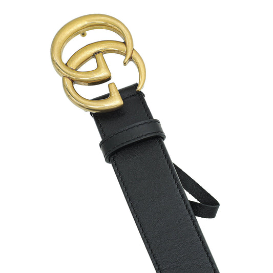 Gucci Black Double G Buckle Belt 38