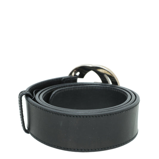 Gucci Black Double G Leather Belt 36
