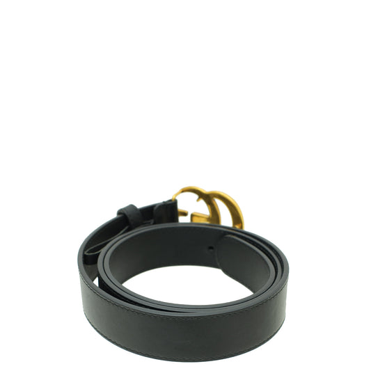 Gucci Black Double G Buckle Belt 36