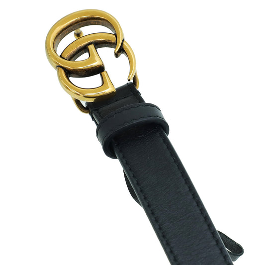 Gucci Black Double G Buckle Belt 34