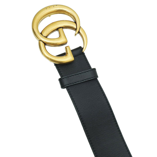 Gucci Black Double G Buckle 40mm Belt 30