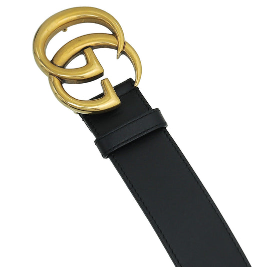 Gucci Black Double G Buckle Belt 36
