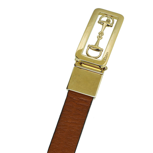 Gucci Bicolor Horsebit Buckle Belt 34