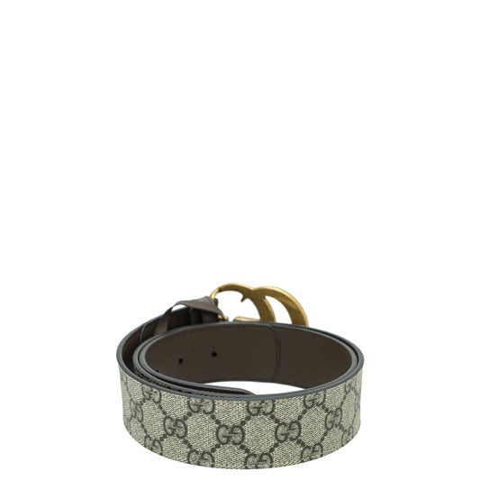 Gucci Bicolor GG Supreme Double G Buckle Belt 36