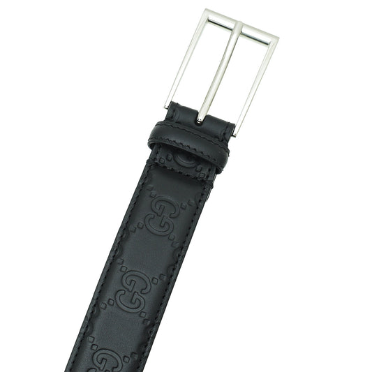 Gucci Black GG Signature Buckle Belt 30