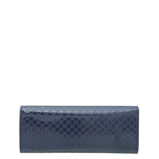 Gucci Blue Violet GG Microguccissima Broadway Small Clutch