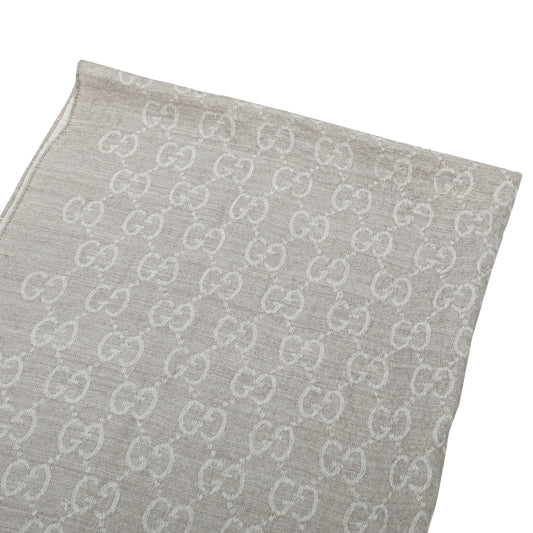 Gucci Beige GG Wool Silk Scarf