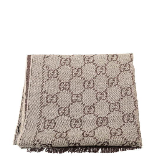 Gucci Brown GG Wool Scarf