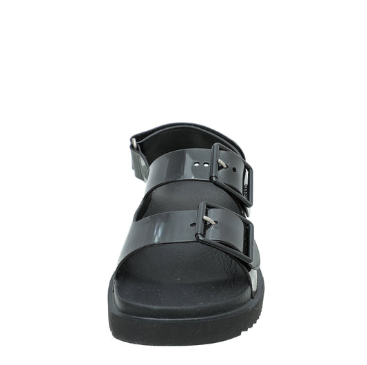 Gucci Black G Rubber Mini Double Sandal 34