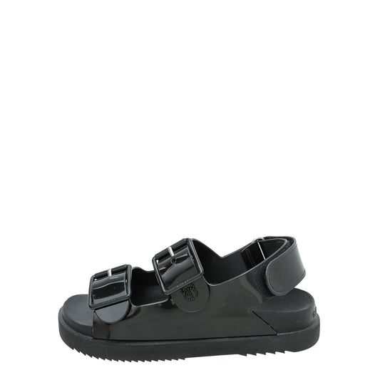 Gucci Black G Rubber Mini Double Sandal 34
