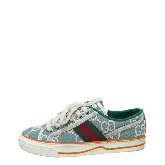 Gucci Bicolor GG Linen Fabric Tennis 1977 Sneaker 36.5