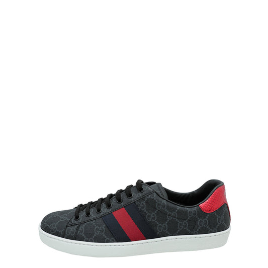 Gucci Black GG Supreme Ace Men Sneaker 8.5