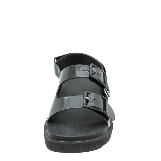 Gucci Black Mini Double G Rubber Sandal 38