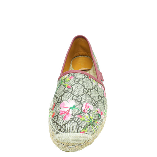 Gucci Bicolor GG Supreme Blooms Print Espadrille 37.5