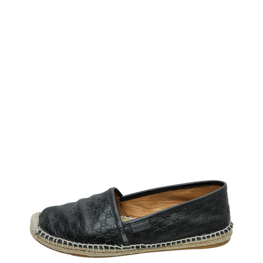 Gucci Black Microguccissima Espadrille 37