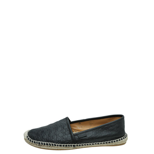 Gucci Black GG Microguccissima Espadrille 39.5