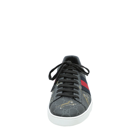 Gucci Black GG Supreme Ace Tigers Sneaker 8