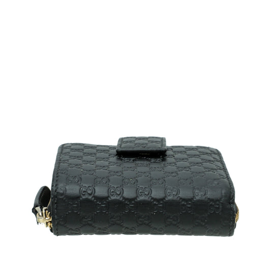 Gucci Black GG Microguccissima French Wallet