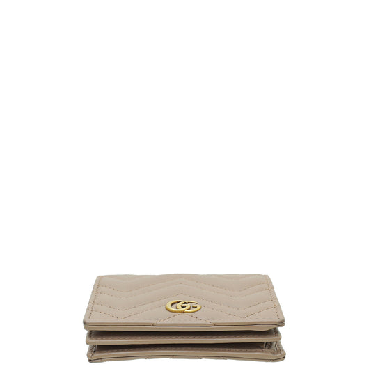 Gucci Dusty Pink GG Marmont Card Case Wallet
